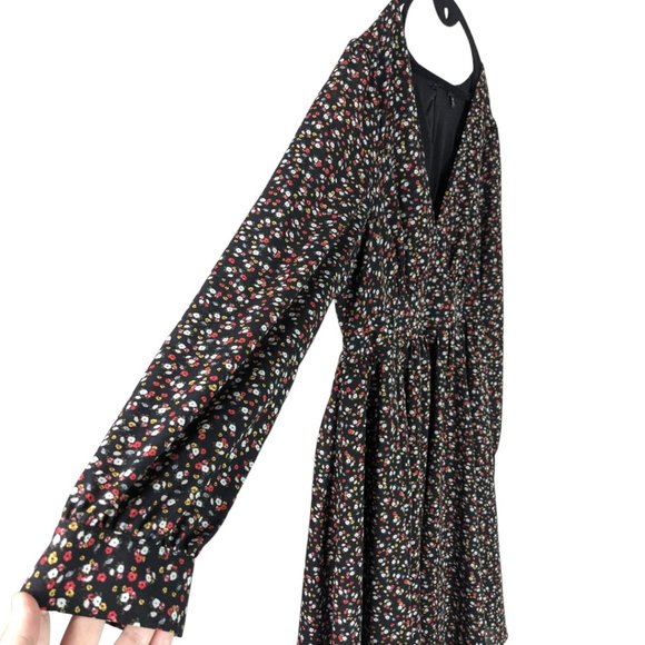 Torrid Deep V Georgette Floral Dress with Long Sleeves, 18 - Picture 4 of 12